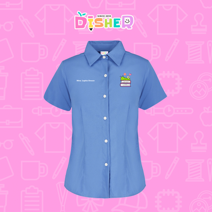 CBGC-D-004: Camisa Bordada Gabardina Manga Corta Dama  I Gusanito libros