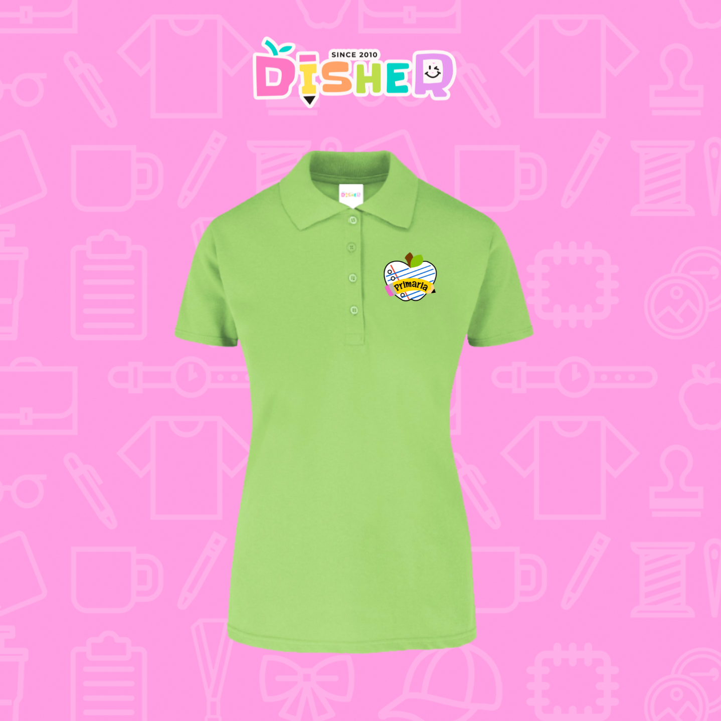 PBY-D-0093: Polo Bordada 50/50 Dama I Corazón papel primaria