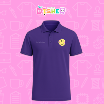 PBD-C-0021: Polo Bordada Dry Fit Caballero I Happy face