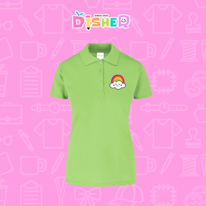 PBY-D-0017: Polo Bordada 50/50 Dama I Nube arcoíris