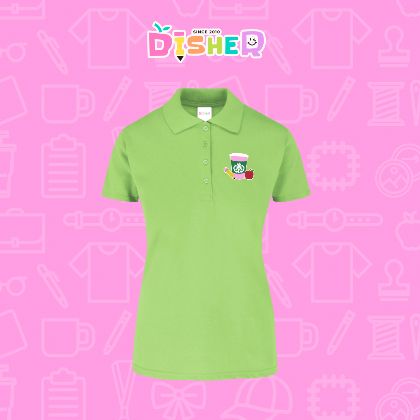 PBY-D-0037: Polo Bordada 50/50 Dama I Teacher starbucks