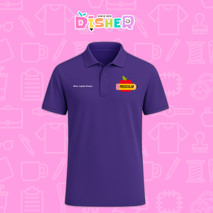PBD-C-0084: Polo Bordada Dry Fit Caballero I Manzana preescolar
