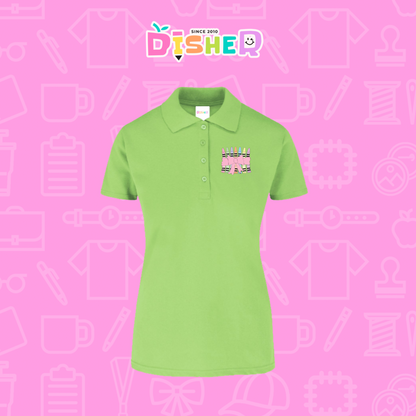 PBY-D-0008: Polo Bordada 50/50 Dama I Crayones moño