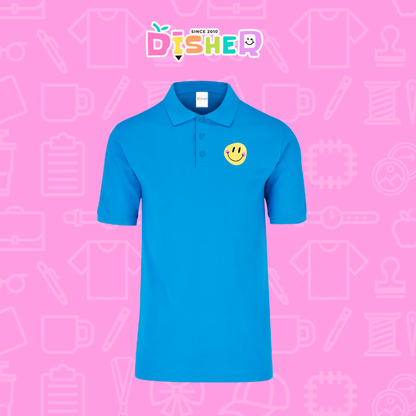 PBY-C-0021: Polo Bordada 50/50 Caballero I Happy face