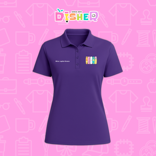 PBD-D-055: Polo Bordada Dry Fit Dama I Libros