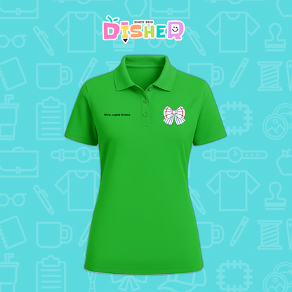 PBD-D-010 : Polo Bordada Dry Fit Dama I Moño rayas papel