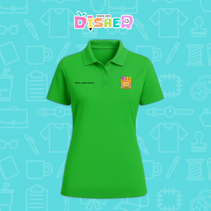PBD-D-015: Polo Bordada Dry Fit Dama I Crayones flor