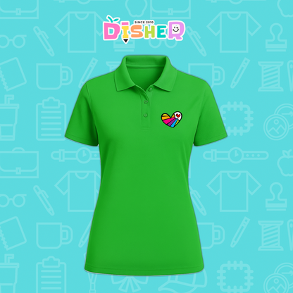 PBD-D-073: Polo Bordada Dry Fit Dama I Corazón lineas