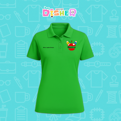 PBD-D-091: Polo Bordada Dry Fit Dama I Manzana lápices