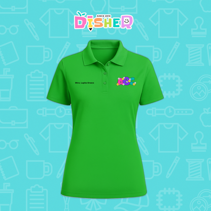 PBD-D-043: Polo Bordada Dry Fit Dama I Abc flores