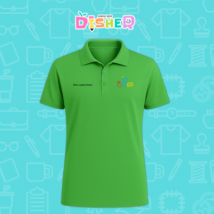 PBD-C-0071: Polo Bordada Dry Fit Caballero I  Globo terráqueo trazos