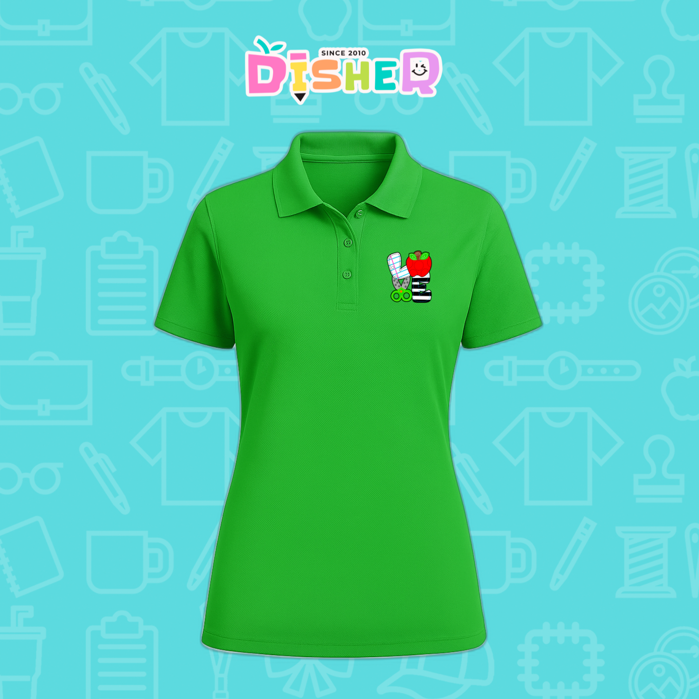 PBD-D-069: Polo Bordada Dry Fit Dama I Love