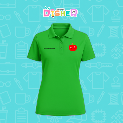 PBD-D-030: Polo Bordada Dry Fit Dama I Smile Apple