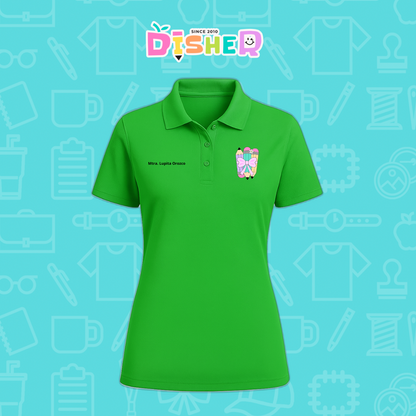 PBD-D-007 : Polo Bordada Dry Fit Dama I Lápices moñito