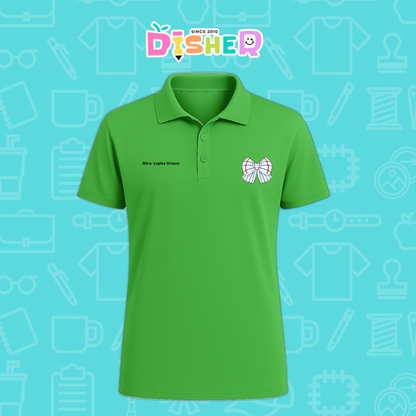 PBD-C-0010: Polo Bordada Dry Fit Caballero I Moño rayas papel