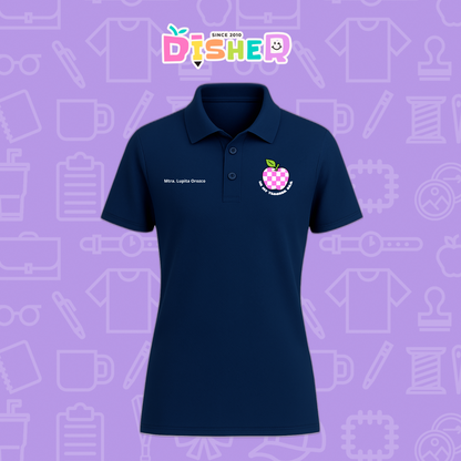 PBD-D-026: Polo Bordada Dry Fit Dama I Manzana cuadros