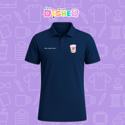 PBD-C-0041: Polo Bordada Dry Fit Caballero I Cafe flores