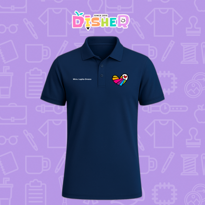 PBD-C-0073: Polo Bordada Dry Fit Caballero I  Corazón lineas