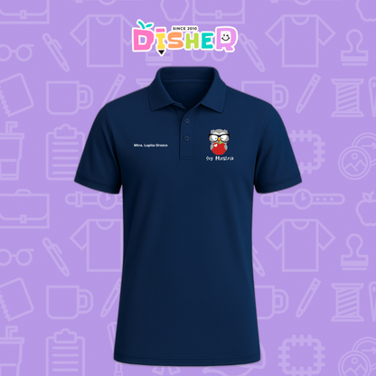 PBD-C-0079: Polo Bordada Dry Fit Caballero I  Búho gris manzana