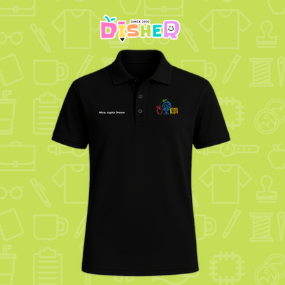 PBD-C-0071: Polo Bordada Dry Fit Caballero I  Globo terráqueo trazos
