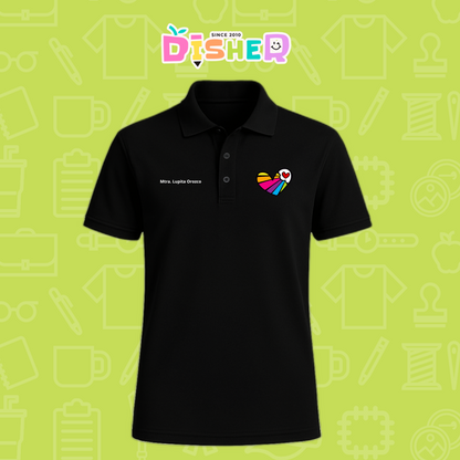 PBD-C-0073: Polo Bordada Dry Fit Caballero I  Corazón lineas