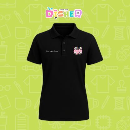 PBD-D-008 : Polo Bordada Dry Fit Dama I Crayones moño