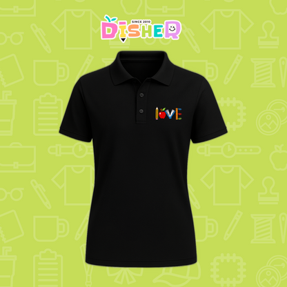 PBD-D-074: Polo Bordada Dry Fit Dama I Love libro