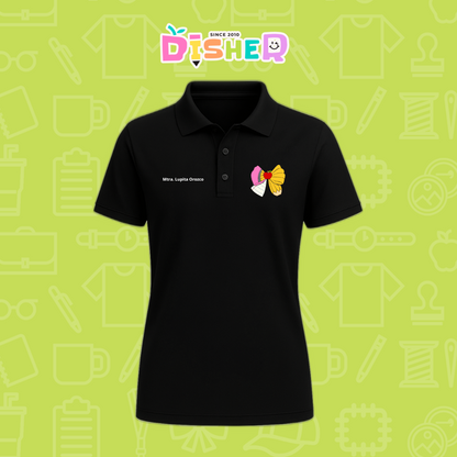 PBD-D-005 : Polo Bordada Dry Fit Dama I Moño lápiz hoja