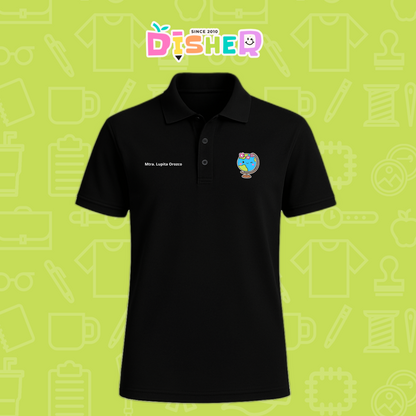 PBD-C-0038: Polo Bordada Dry Fit Caballero I Mundo con flores