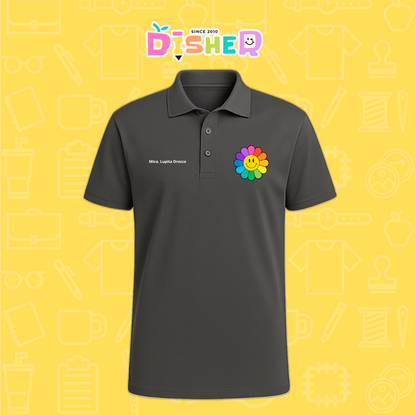 PBD-C-0018: Polo Bordada Dry Fit Caballero I Flor de colores