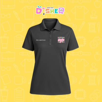 PBD-D-008 : Polo Bordada Dry Fit Dama I Crayones moño