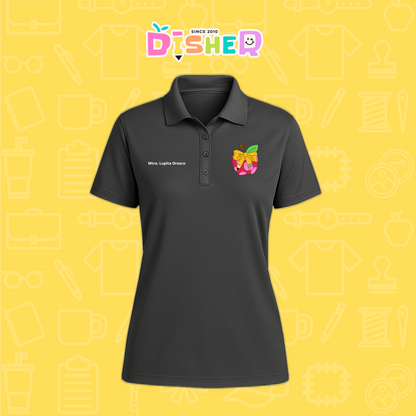 PBD-D-012: Polo Bordada Dry Fit Dama I Manzana moño