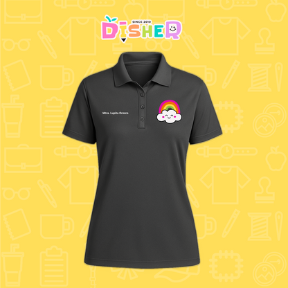 PBD-D-017: Polo Bordada Dry Fit Dama I Nube arcoíris