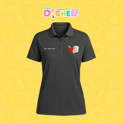 PBD-D-088: Polo Bordada Dry Fit Dama I Útiles manzana lápiz