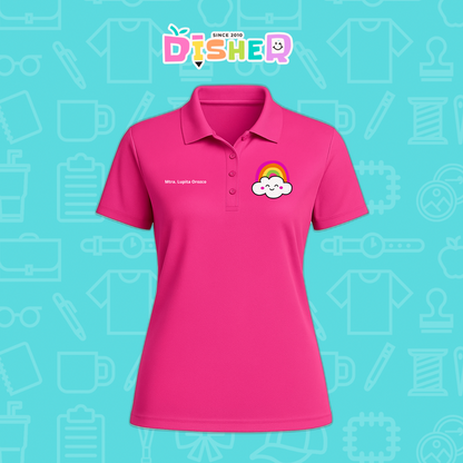 PBD-D-017: Polo Bordada Dry Fit Dama I Nube arcoíris
