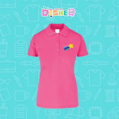 PBY-D-0020: Polo Bordada 50/50 Dama I Flor rosita