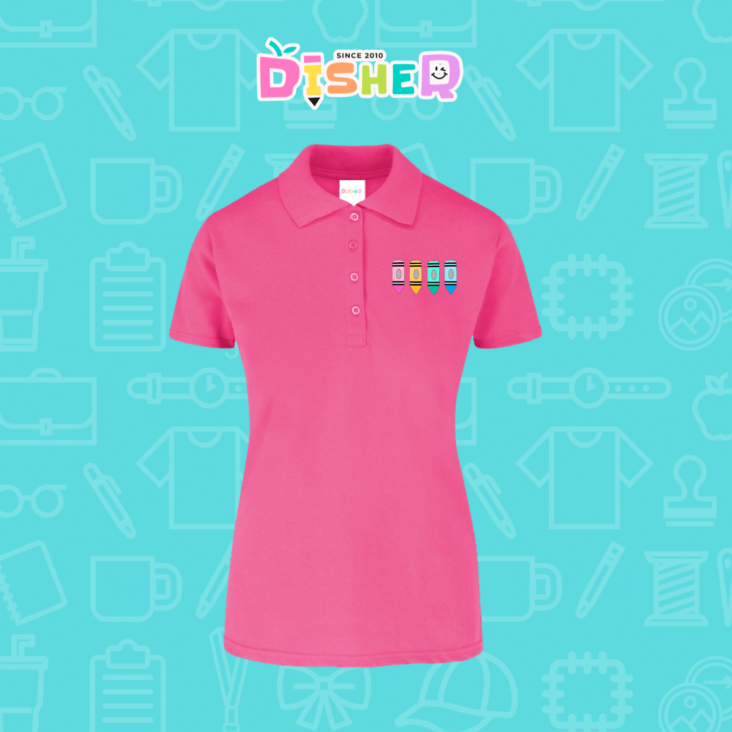 PBY-D-0045: Polo Bordada 50/50 Dama I Crayolitas