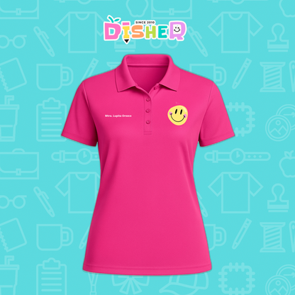 PBD-D-021: Polo Bordada Dry Fit Dama I Happy face