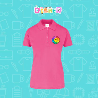 PBY-D-0018: Polo Bordada 50/50 Dama I Flor de colores