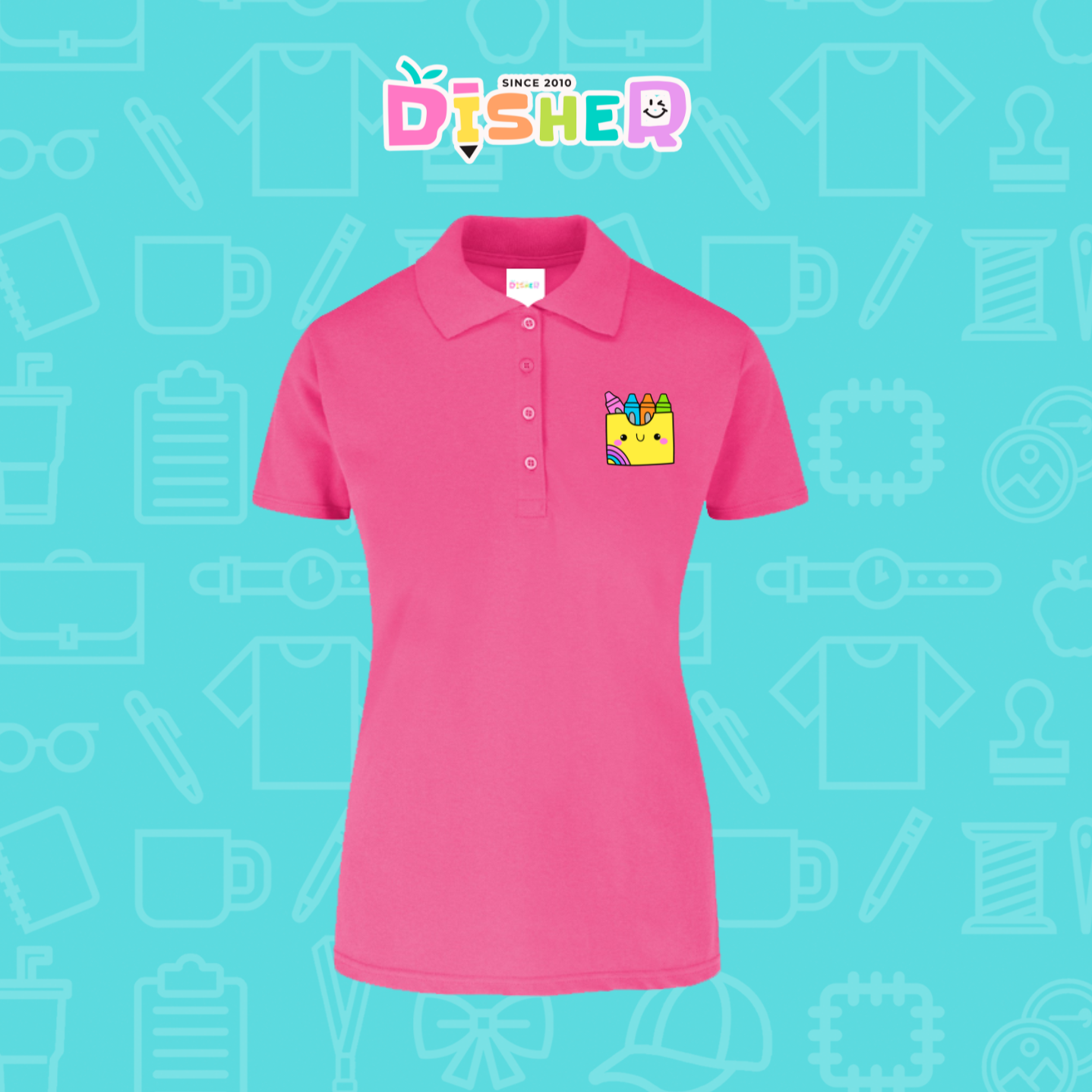 PBY-D-0016: Polo Bordada 50/50 Dama I Cajita crayola