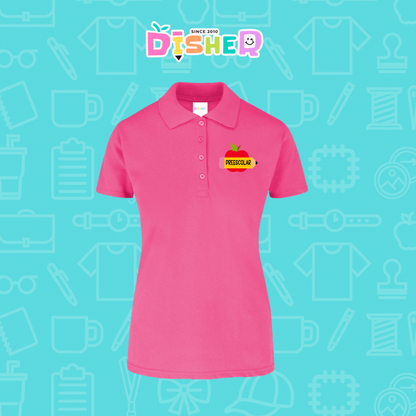 PBY-D-0084: Polo Bordada 50/50 Dama I Manzana preescolar