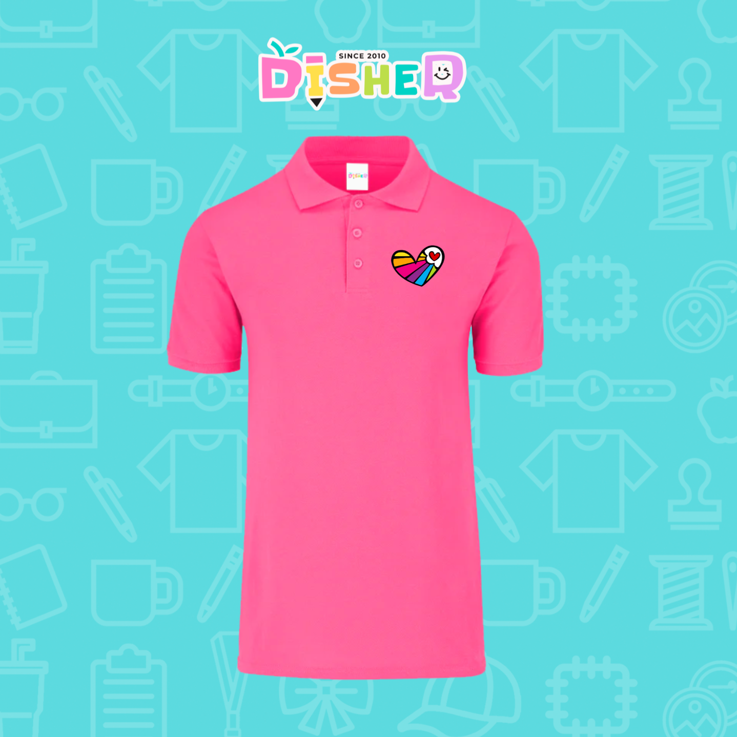 PBY-C-0073: Polo Bordada 50/50 Caballero I Corazón líneas