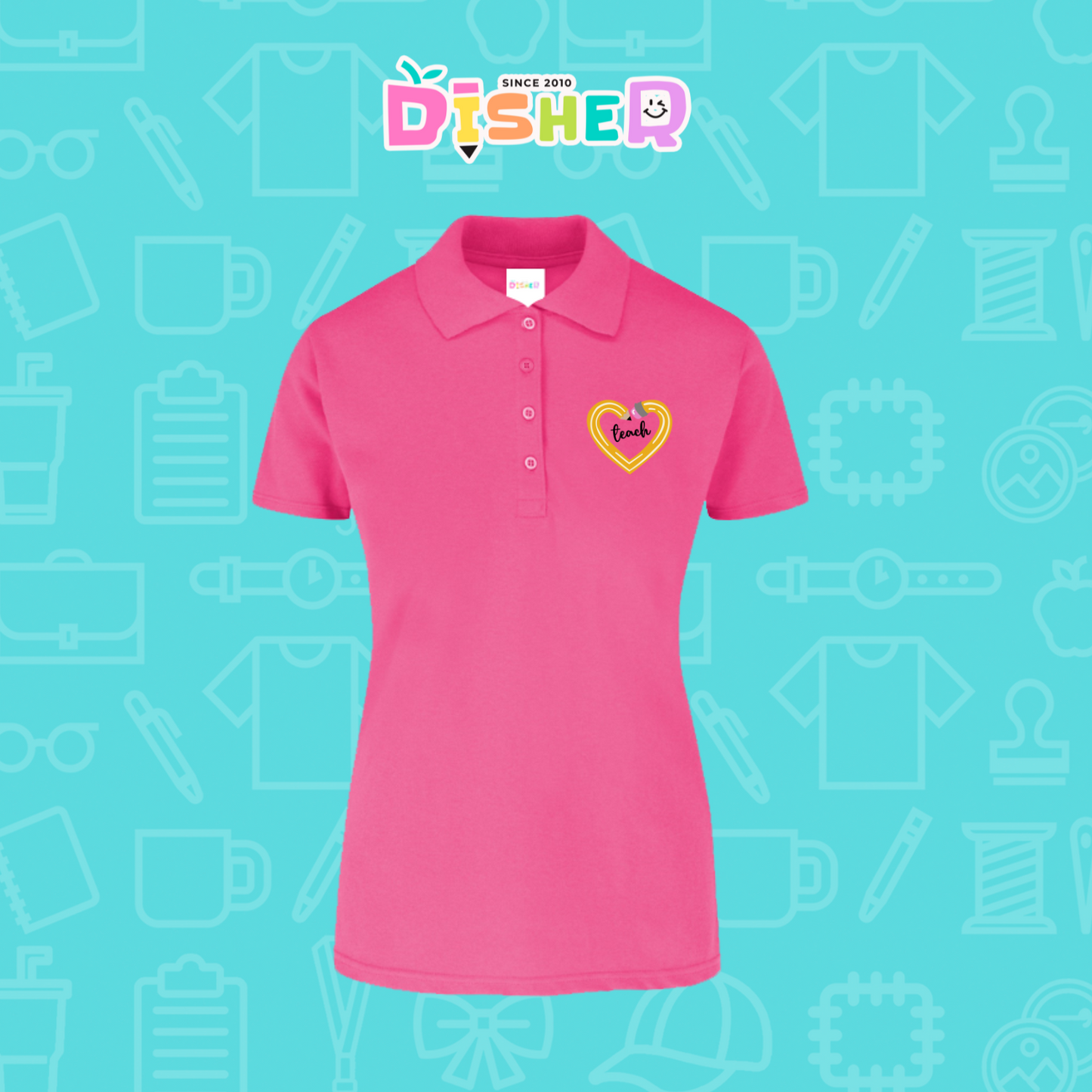 PBY-D-0100: Polo Bordada 50/50 Dama I Lápiz teach