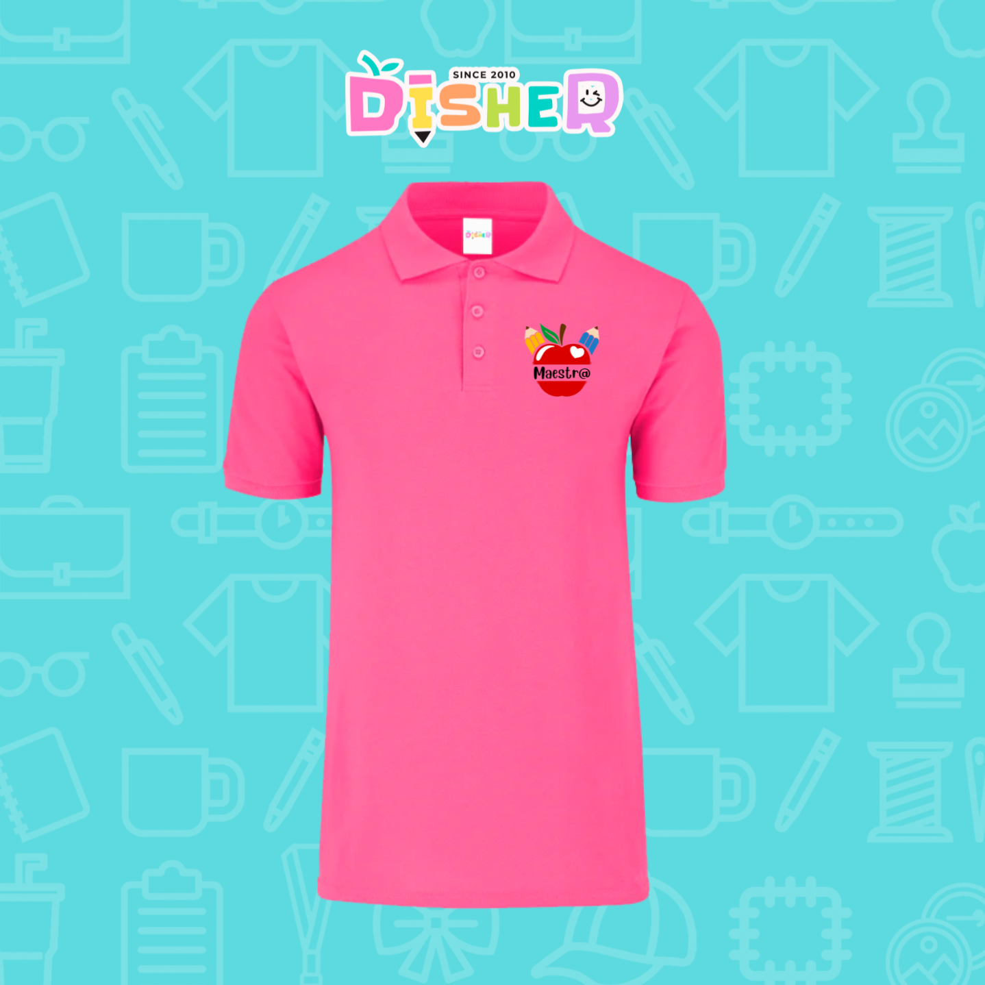 PBY-C-0091: Polo Bordada 50/50 Caballero I Manzana lápices