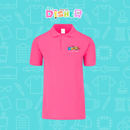 PBY-C-0064: Polo Bordada 50/50 Caballero I Útiles felices