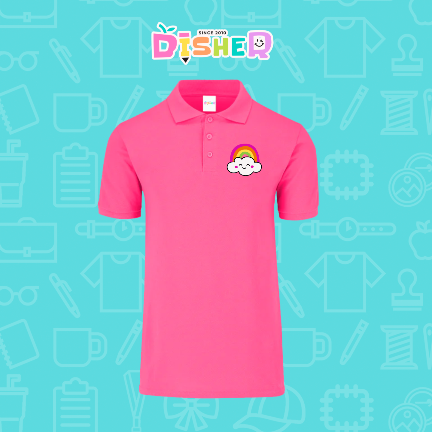 PBY-C-0017: Polo Bordada 50/50 Caballero I Nube Arcoíris