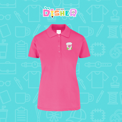 PBY-D-0041: Polo Bordada 50/50 Dama I Cafe flores