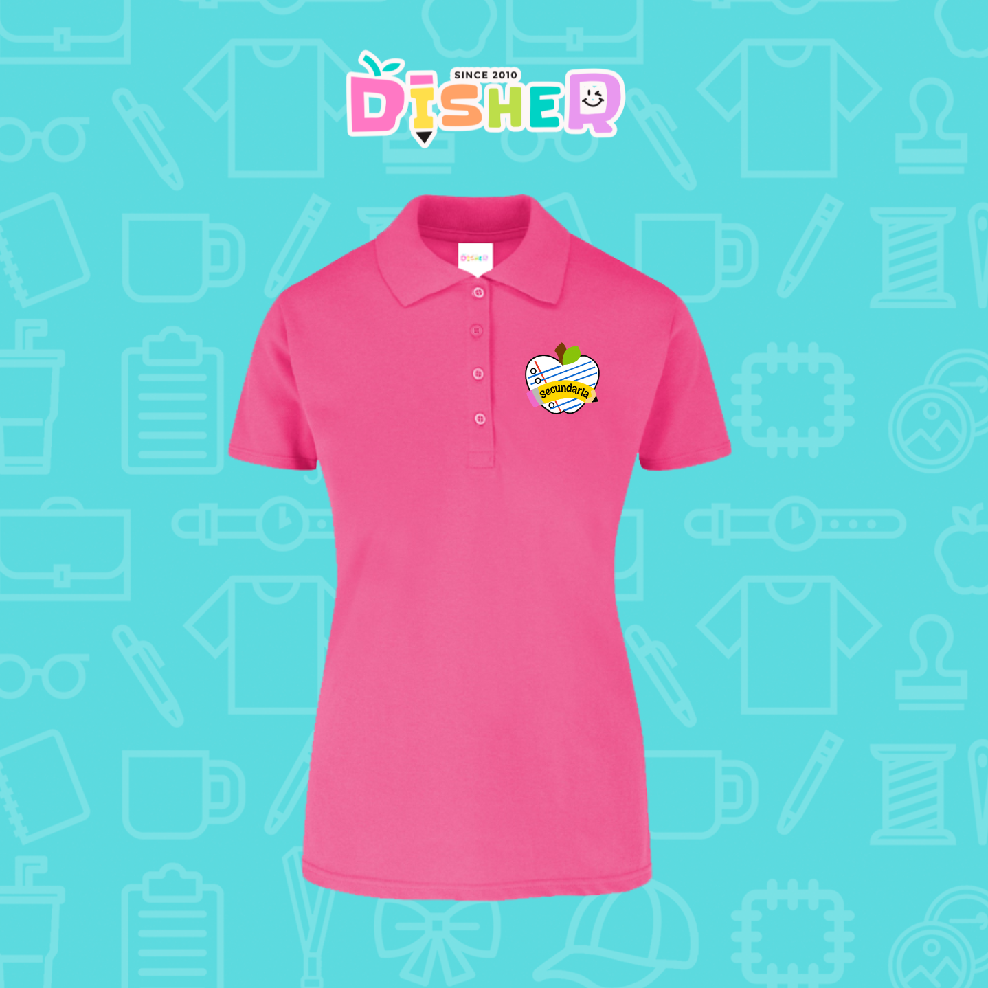 PBY-D-0094: Polo Bordada 50/50 Dama I Corazón papel secundaria