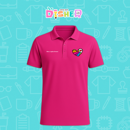 PBD-C-0073: Polo Bordada Dry Fit Caballero I  Corazón lineas