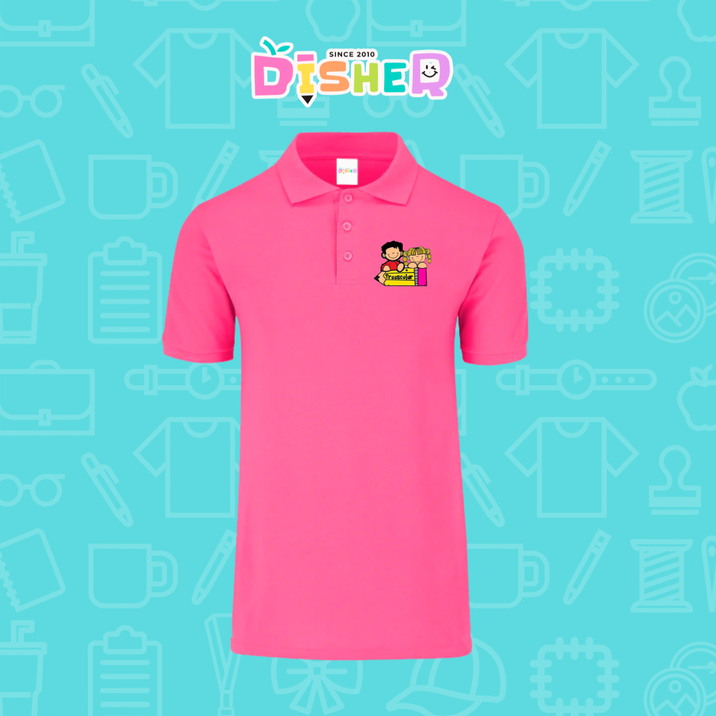 PBY-C-0081: Polo Bordada 50/50 Caballero I Niños preescolar